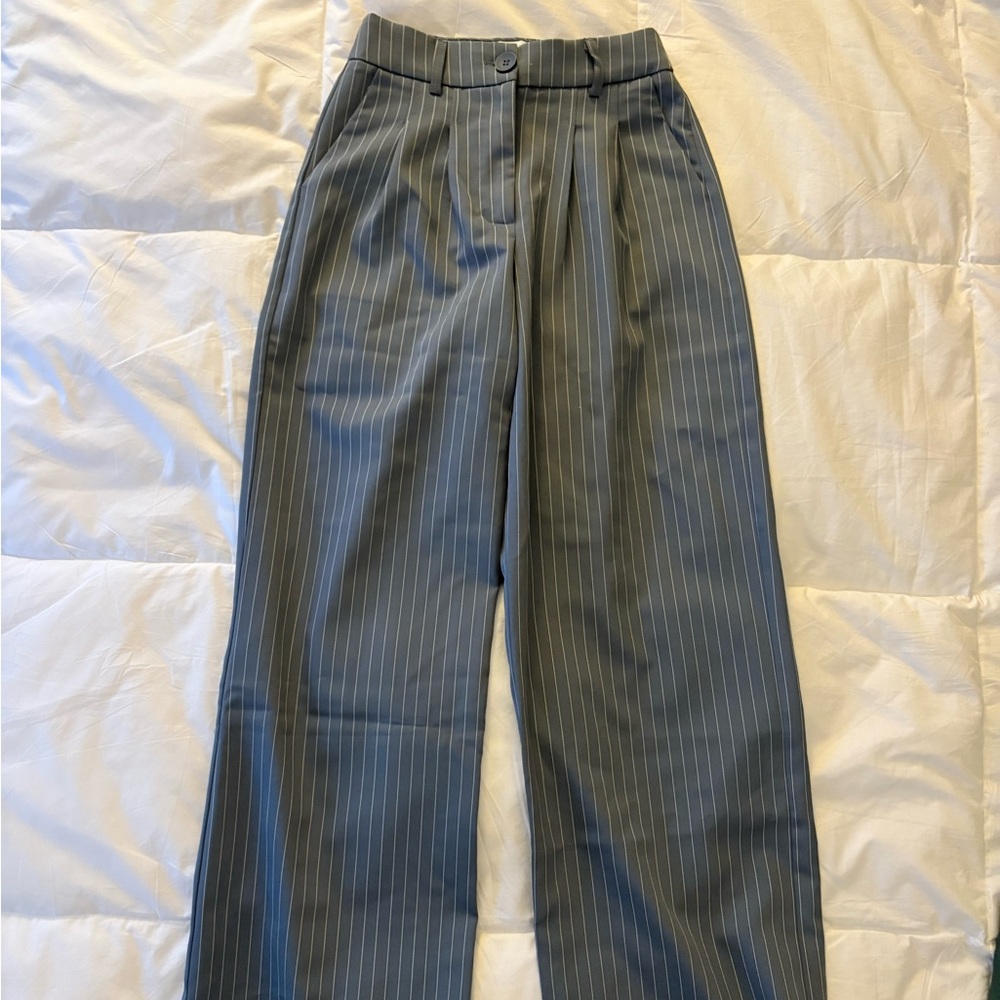 Princess Polly Gray Pinstripe Pants